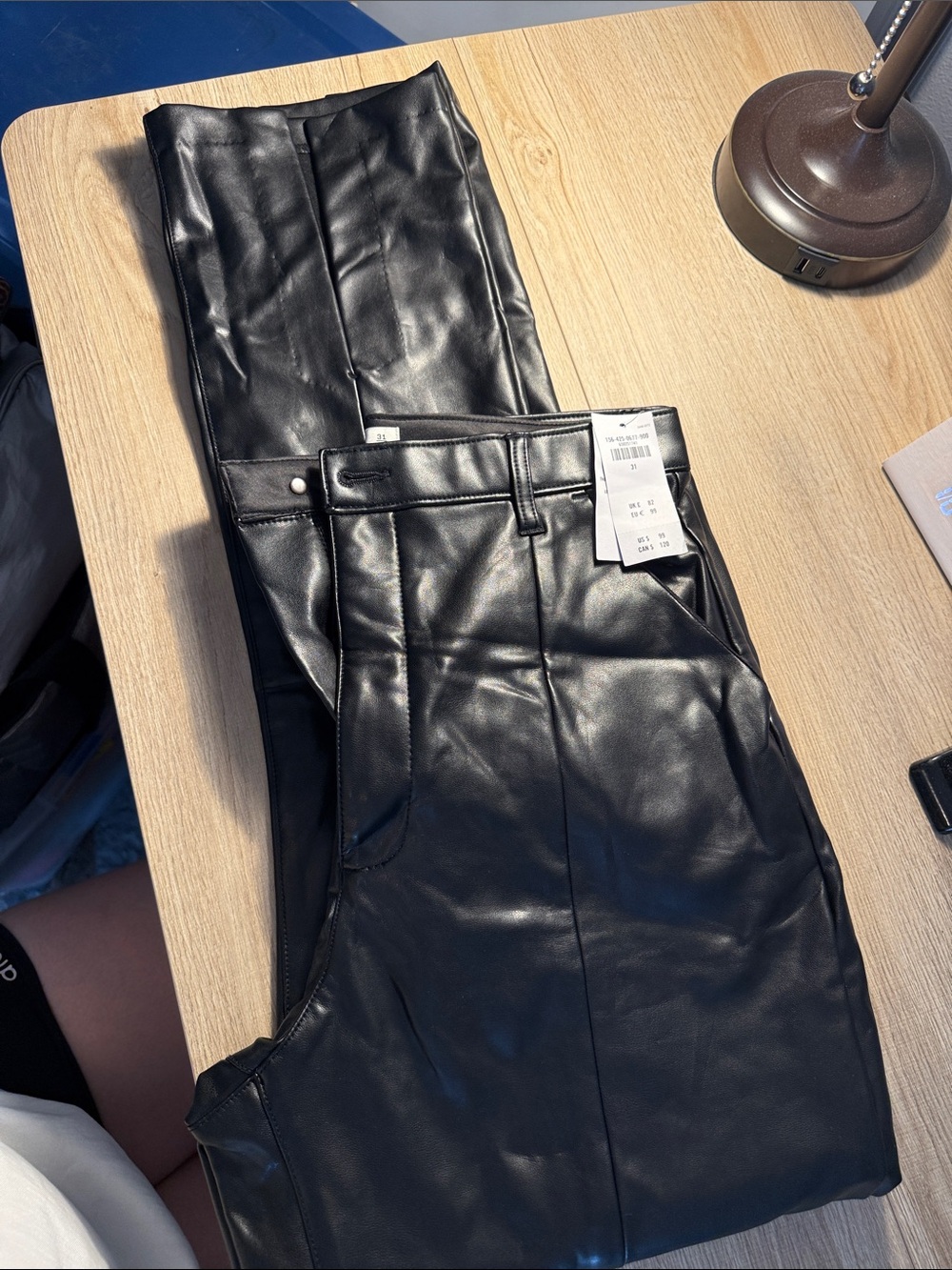 Abercrombie & Fitch Black Faux Leather High-Waist Pants